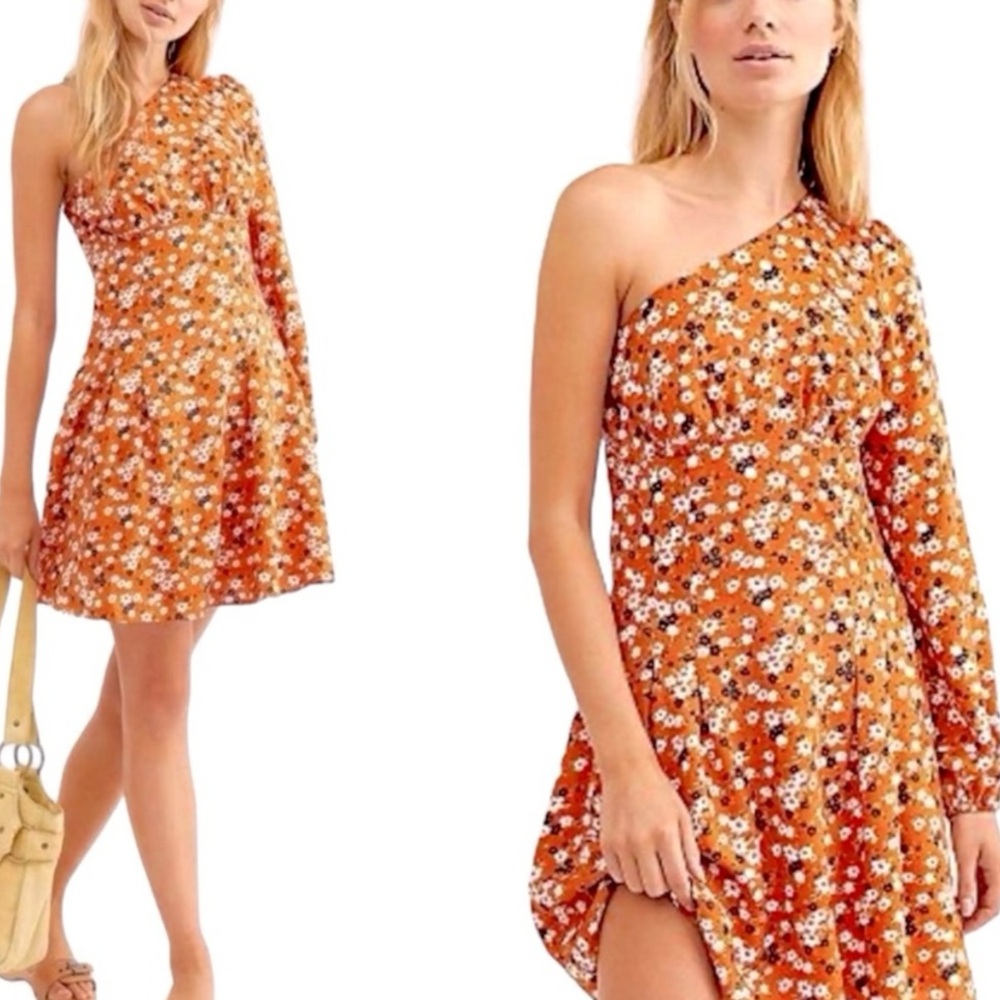 Free People Long Sleeve One Shoulder Dress - Sz 0